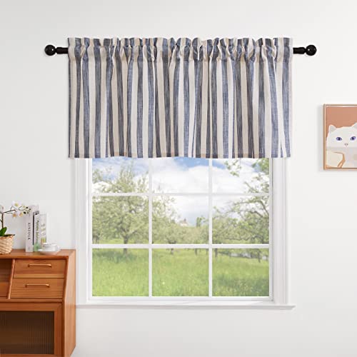 Devola Gestreifte Scheibengardinen leinenoptik kurz gardinen Bistrogardine Halbtransparent mit Streifen klein Fenster gardine küchenvorhang Fenster modern Kurzstore HxB 30x90cm Dunkelblau 1 Stück Devola Gestreifte Scheibengardinen leinenoptik kurz gardinen Bistrogardine Halbtransparent mit Streifen klein Fenster gardine küchenvorhang Fenster modern Kurzstore HxB 30x90cm Dunkelblau 1 Stück von Devola
