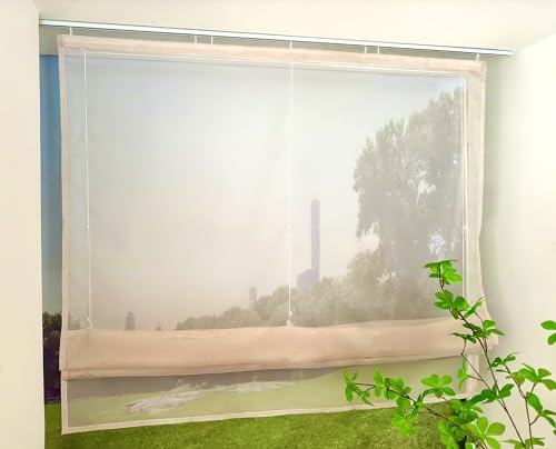 Devola Raffrollo Transparent mit Klettband Raffgardinen Modern Wohnzimmer Gardinen Einfarbig Bändchenrollo Landhaus Voile Vorhang Kurz HxB 140x80cm Sand 1 Stück Devola Raffrollo Transparent mit Klettband Raffgardinen Modern Wohnzimmer Gardinen Einfarbig Bändchenrollo Landhaus Voile Vorhang Kurz HxB 140x80cm Sand 1 Stück von Devola