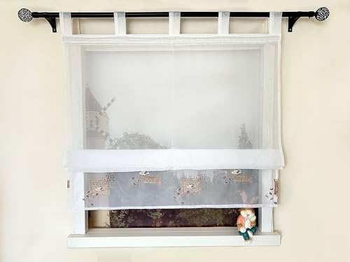 Devola Raffrollo mit Kaffeemotiv Raffgardinen Modern Küche Schlaufenrollo Weiß Küchengardinen mit Schlaufen Fenstergardinen Transparent HxB 140x60cm 1 Stück Devola Raffrollo mit Kaffeemotiv Raffgardinen Modern Küche Schlaufenrollo Weiß Küchengardinen mit Schlaufen Fenstergardinen Transparent HxB 140x60cm 1 Stück von Devola