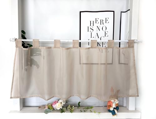 Devola Scheibengardinen Voile Kurzgardine mit Schlaufen Modern Bistrogardine Transparent Fenstervorhang Kurz Gardine Einfarbig Fenstergardinen Küche HxB 60x145cm Sand 1 Stück Devola Scheibengardinen Voile Kurzgardine mit Schlaufen Modern Bistrogardine Transparent Fenstervorhang Kurz Gardine Einfarbig Fenstergardinen Küche HxB 60x145cm Sand 1 Stück von Devola