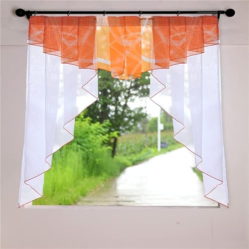 Devola Transparent Voile Bistrogardinen Kuvert Scheibengardine Balkongardine Tür Gardine Modern Dekoration Vorhänge Kurzstores BxH 140x145cm Orange Kräuselband 1er Pack Devola Transparent Voile Bistrogardinen Kuvert Scheibengardine Balkongardine Tür Gardine Modern Dekoration Vorhänge Kurzstores BxH 140x145cm Orange Kräuselband 1er Pack von Devola