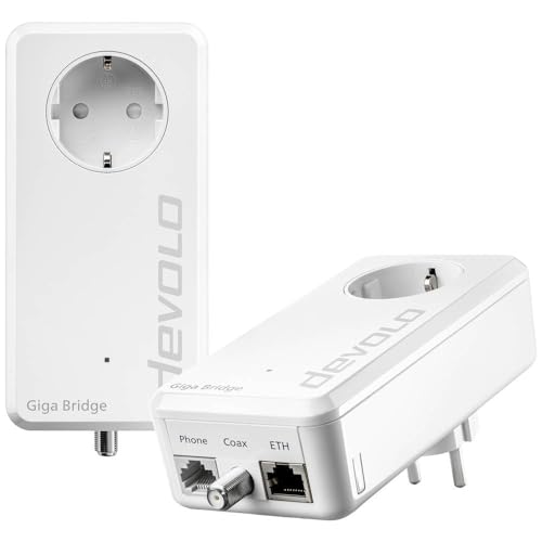 Devolo Giga Bridge Coax Netzwerkadapter 8860 EU IP-Bridge, Glasfaser 1000 MBit/s von Devolo
