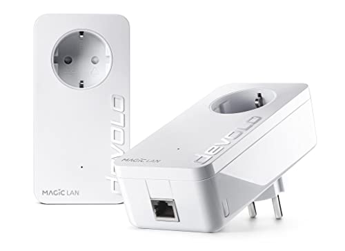 devolo Magic 1 LAN Starter Kit, LAN Powerline Adapter, bis zu 1.200 Mbit/s, 1x Gigabit LAN Anschluss, ideal für Homeoffice, dLAN 2.0, weiß von Devolo
