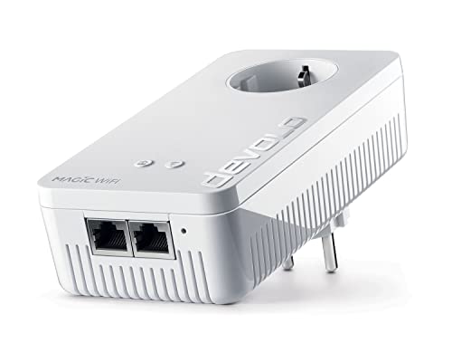 Devolo Magic 2 WiFi 6 Adapter, Powerline WLAN-Adapter, bis zu 2.400 Mbit/s, WiFi Mesh, 2X Gigabit dLAN 2.0, Weiß von Devolo