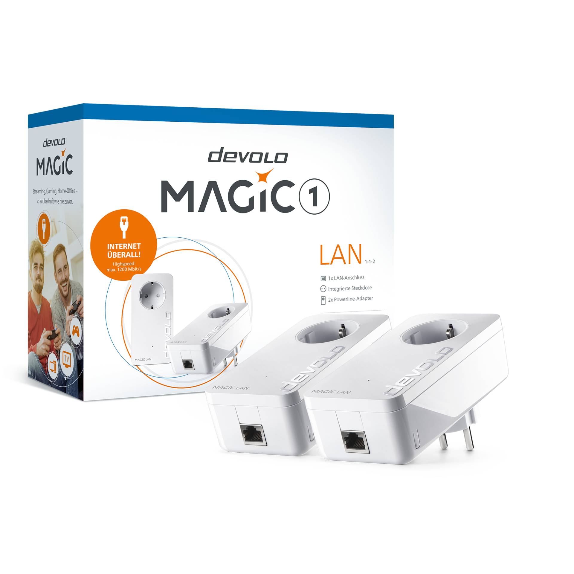 Devolo Powerline-Adapter Starter-Kit 'Magic 1 LAN 1-1' dLan 400 m 1200 Mbit/s Devolo Powerline-Adapter Starter-Kit 'Magic 1 LAN 1-1' dLan 400 m 1200 Mbit/s von Devolo