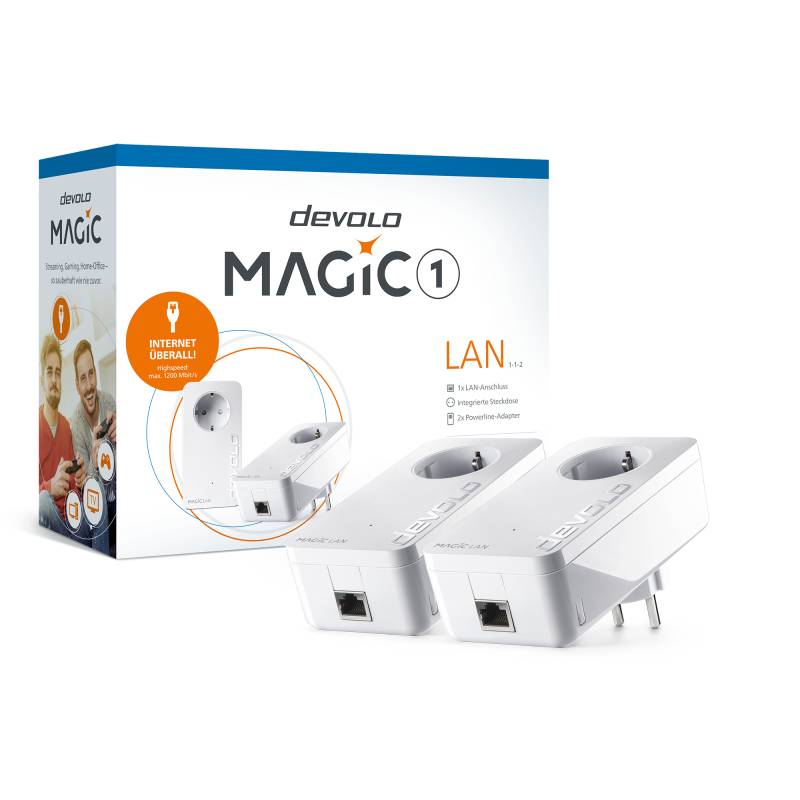Devolo Powerline-Adapter Starter-Kit 'Magic 1 LAN 1-1' dLan 400 m 1200 Mbit/s von Devolo