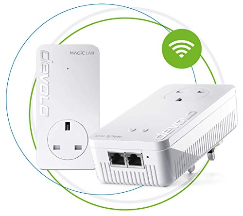 devolo Magic 1-1200 Wi-Fi 5 Starter Kit: stabiles Heimarbeiten, hohe Leistung (Mesh-WLAN, bis zu 1200 Mbps über Powerline, Wi-Fi 5, Wi-Fi Anywhere, Access Point, 2X Fast Ethernet Ports) von Devolo