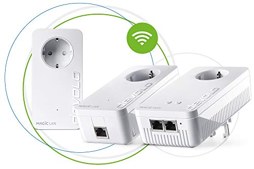 devolo Magic 1 WiFi Gaming Kit, WLAN Powerline Adapter -bis zu 1.200 Mbit/s, Mesh WLAN, WLAN Steckdose, ideal für Cloud Gaming, 2x LAN Anschluss, weiß von Devolo