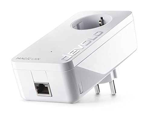 devolo Magic 1 LAN Erweiterungsadapter, LAN Powerline Adapter, bis zu 1.200 Mbit/s, 1x Gigabit LAN Anschluss, ideal für Homeoffice, dLAN 2.0, weiß von Devolo
