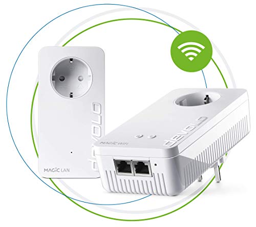 devolo Magic 1 WiFi Starter Kit, WLAN Powerline Adapter - bis zu 1.200 Mbit/s, Mesh WLAN, 2x LAN Anschluss, weiß – spanische Version devolo Magic 1 WiFi Starter Kit, WLAN Powerline Adapter - bis zu 1.200 Mbit/s, Mesh WLAN, 2x LAN Anschluss, weiß – spanische Version von Devolo