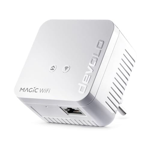 devolo Magic 1 WiFi mini Erweiterungsadapter, WLAN Powerline Adapter, bis zu 1.200 Mbit/s, WLAN Verstärker, 1x LAN Anschluss, dLAN 2.0, weiß von Devolo