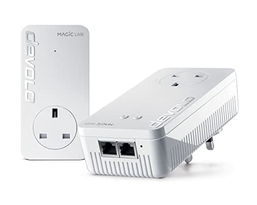 devolo Magic 2-2400 Wi-Fi 6: Powerline Starter Kit | 4k/ 8k UHD Streaming | Stabile Heimarbeit (bis zu 2400 Mbps Powerline & 1800 Mbps Mesh WiFi 6, G.hn, 3X Gb LAN-Ports) von Devolo