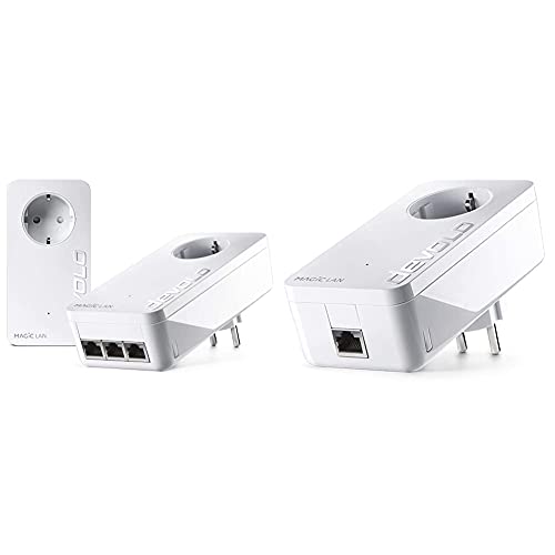 devolo Magic 2 LAN – 2400 Triple Starter Kit: Weltweit schnellstes Powerline LAN-Adapter-Set & Magic 2 – 2400 LAN Single Adapter: Weltweit schnellster Powerline-Erweiterungs-Adapter von Devolo
