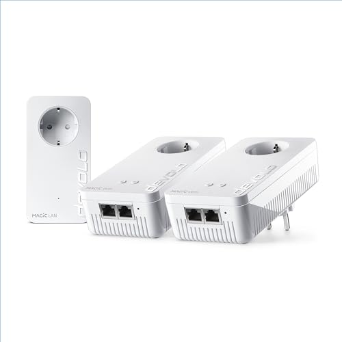 devolo Magic 2 WiFi 6 Multiroom Kit, WLAN Powerline Adapter -bis zu 2.400 Mbit/s, Mesh WLAN Steckdose, 4X Gigabit LAN, Access Point, dLAN 2.0, weiß von Devolo