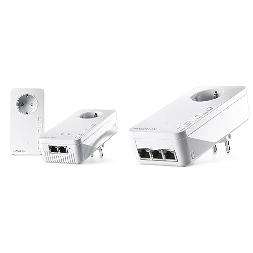 devolo Magic 2 WiFi 6 Starter Kit, WLAN Powerline Adapter -bis zu 2.400 Mbit/s & LAN Powerline Adapter, Magic 2 LAN Triple Erweiterungsadapter von Devolo