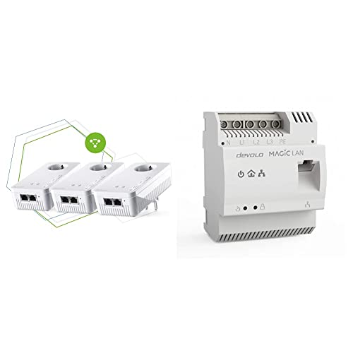 devolo Powerline Adapter Magic 2 LAN DINrail Hutschienen Adapter -bis 2.400 Mbit/s Internet, grau von Devolo