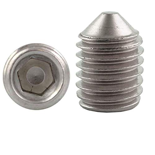 25 Stück - M 5x12 - Gewindestifte Edelstahl A2 / V2A Madenschrauben Wurmschrauben m. Spitze DIN 914 ISO 4027 5 mm DewTec von DewTec