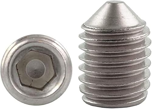 25 Stück - M 6x6 - Gewindestifte Edelstahl A2 / V2A Madenschrauben Wurmschrauben m. Spitze DIN 914 ISO 4027 6 mm DewTec von DewTec