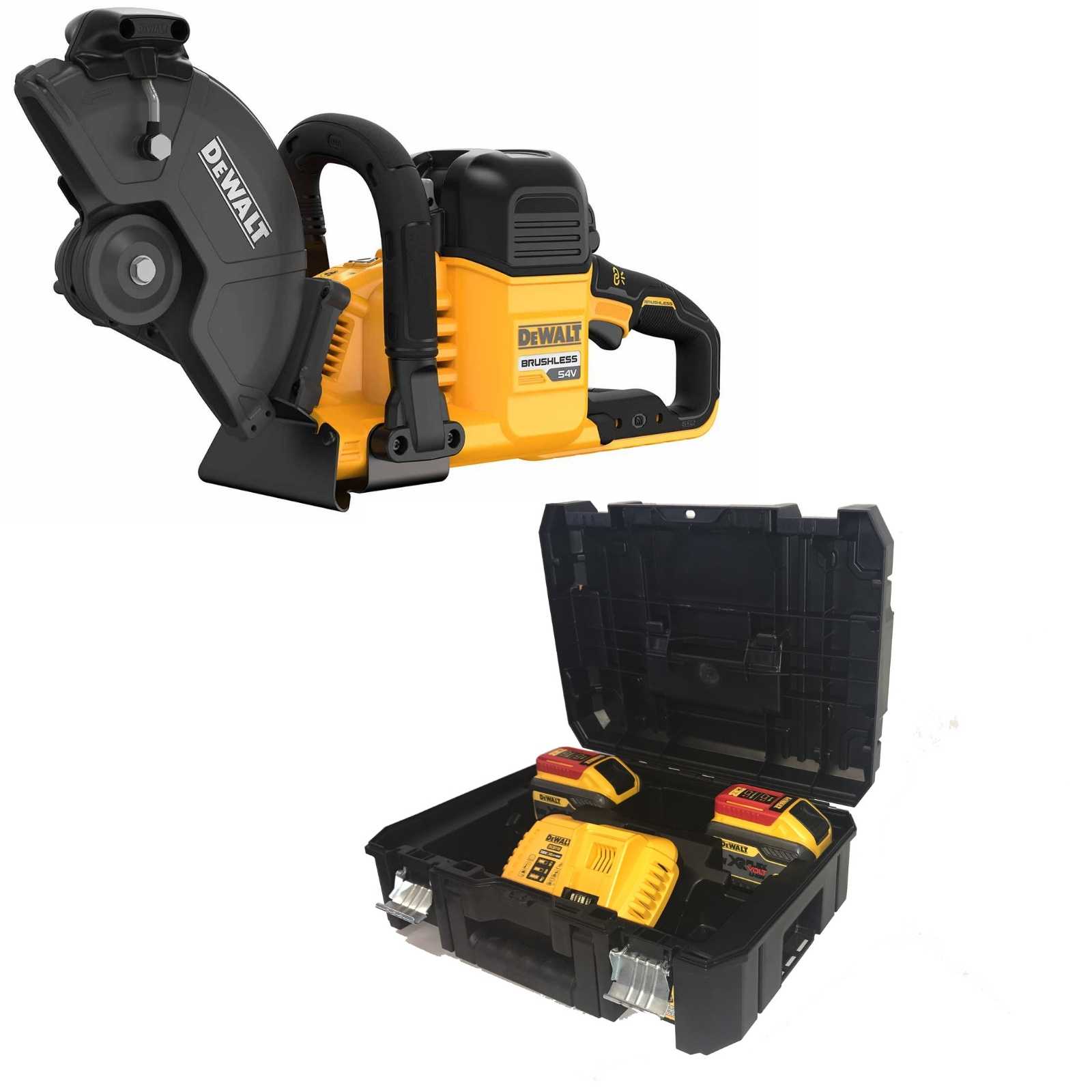 Akku-Trennschleifer DCS691N-XJ inkl. Akku-Set DCB118X2T-QW 54V 9Ah Flexvolt von Dewalt