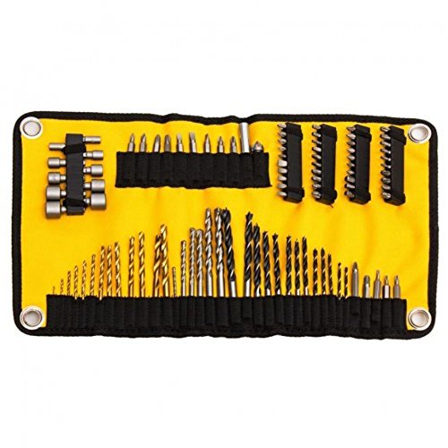 Dewalt 98-tlg. Bohrer Bit Set DT7981 (in praktischer und stabiler Ausrolltasche, mit Holz-, Stein-und Metallbohrern, 25 und 50 mm Schrauberbits mit unterschiedlichen Profilen) von Dewalt