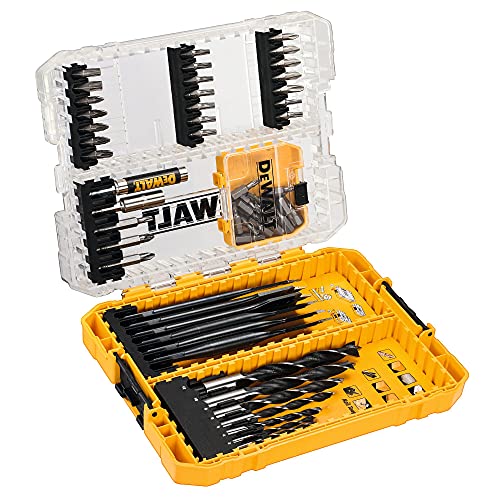 Dewalt Extreme Impact Holzbohrer und Bit-Set DT70758 (57-teilig, für schnelle und genaue Bohrlochergebnisse in Holz, Torison Bits mit erhöhter Festigkeit, in ToughCase inkl. TicTac Box) von DeWalt