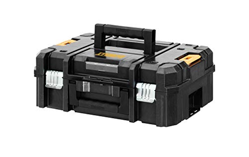 DEWALT Tstak II Transportbox / stabelbare Werkzeugbox (kombinierbar mit anderen Tstak-Boxen, sichere Verwahrung von Elektrowerkzeugen und Handwerkzeugen), DWST1-70703 von DEWALT