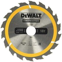 DT1943-QZ Kreissägeblatt 190 x 30 mm, 18 Zähne, genageltes Holz - Dewalt von Dewalt