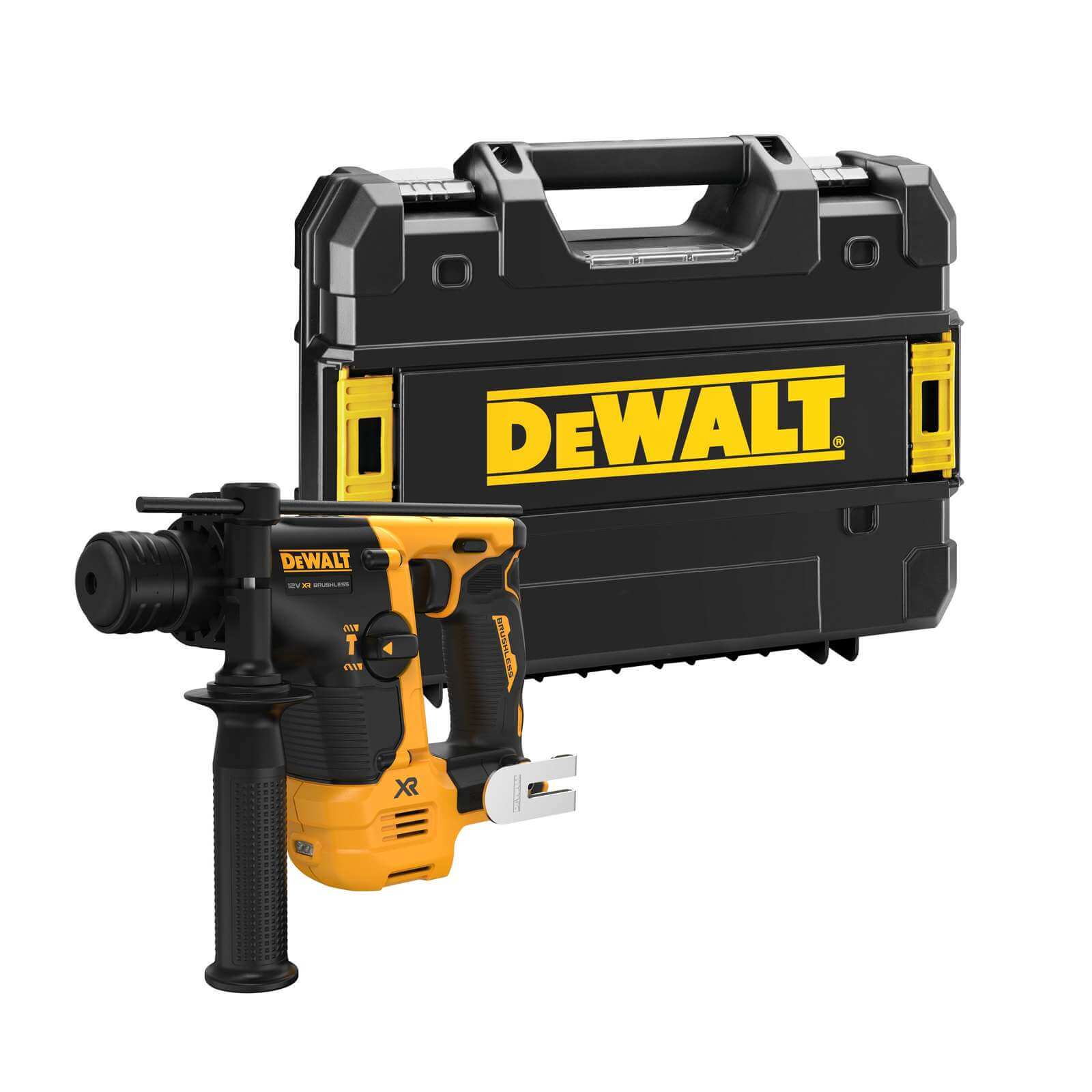 DeWALT Akku-Bohrhammer SDS-plus DCH072NT 12V + Zusatzgriff, Tiefenanschlag, Box von Dewalt