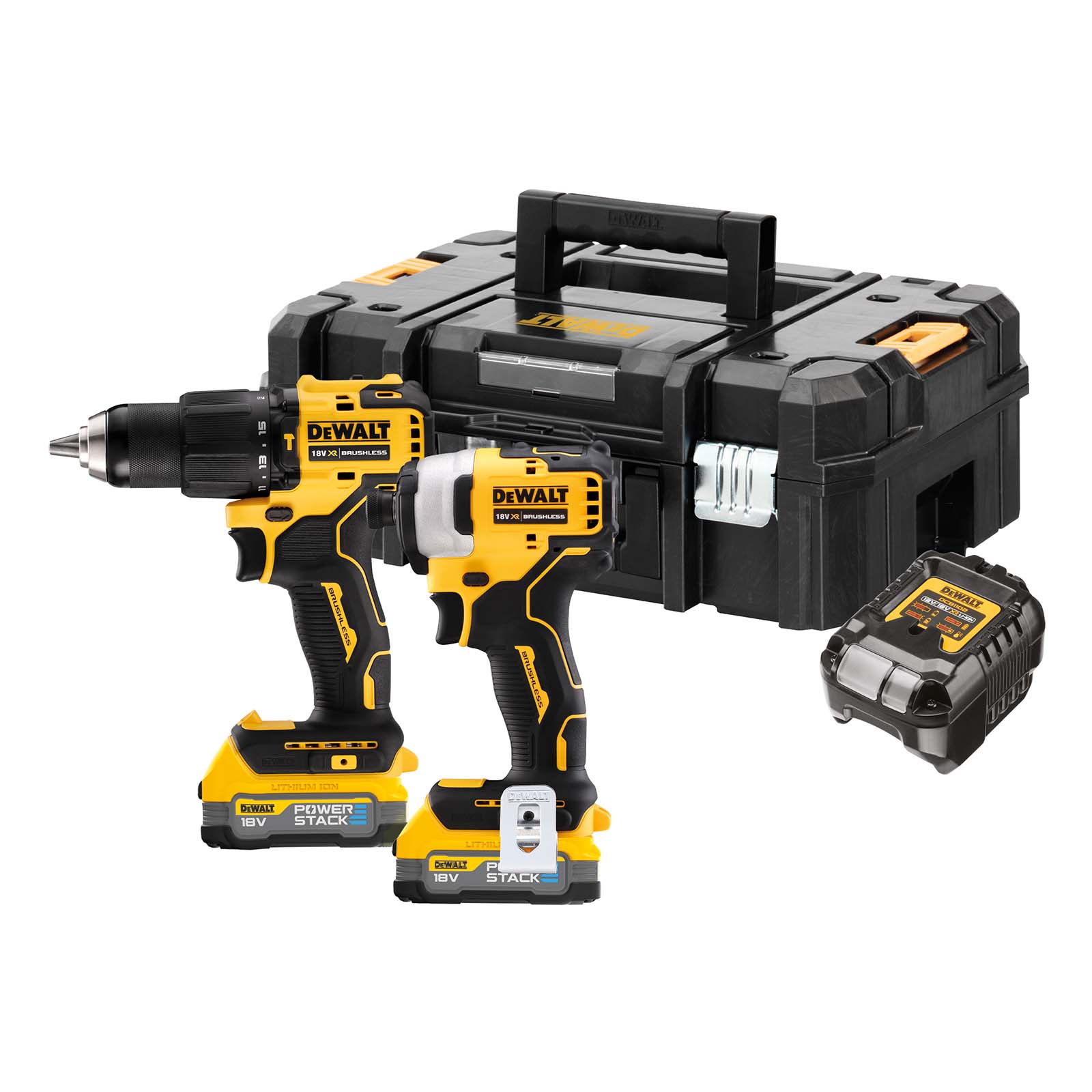 DeWALT Akku-Kombopack DCK2062E2T-QW 18V 1,7Ah - Schlagschrauber + Bohrschrauber von Dewalt