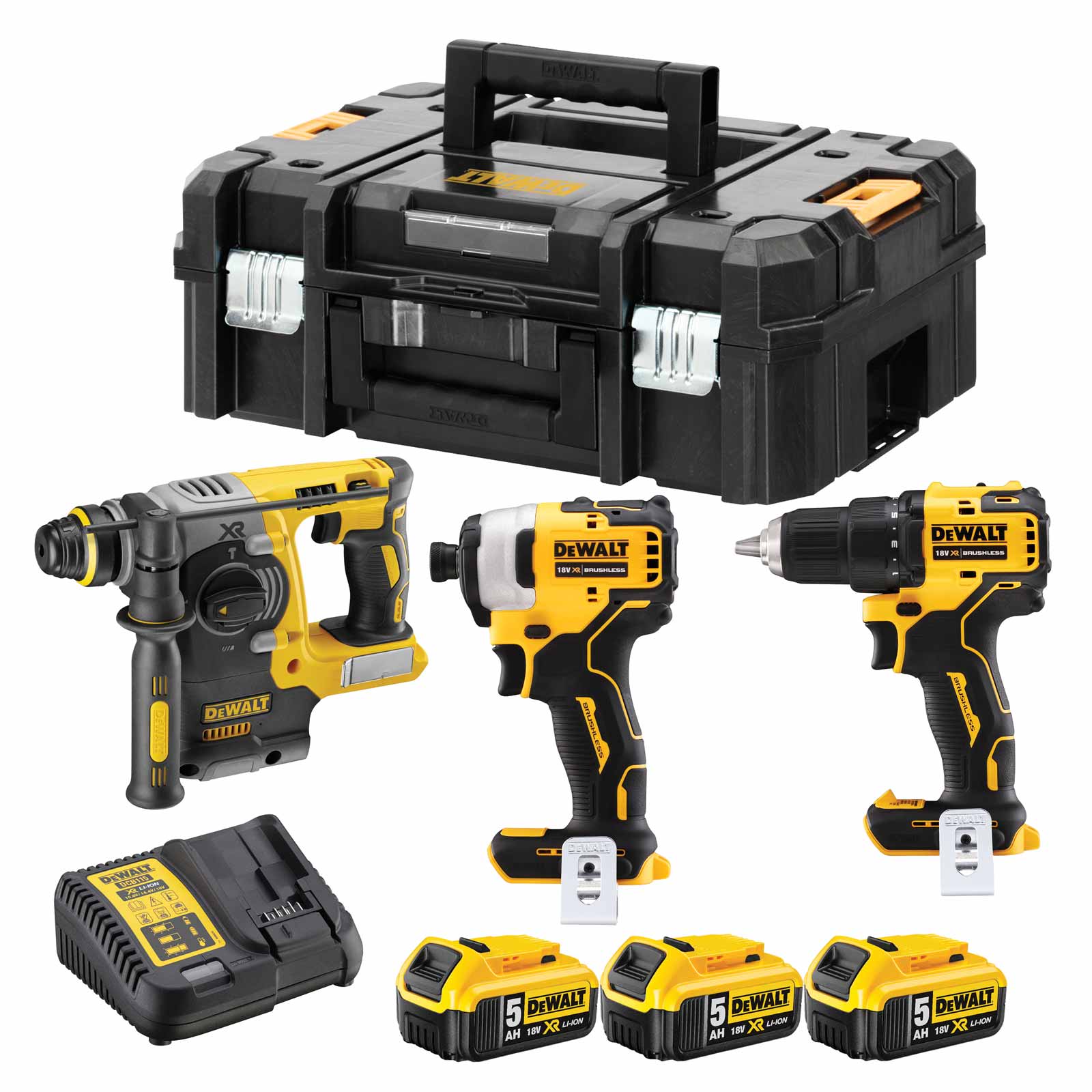 DeWALT Akku-Kombopack DCK377P3T 18 V - DCD708, DCF809, DCH275, 3x Akku 5Ah TSTAK von Dewalt