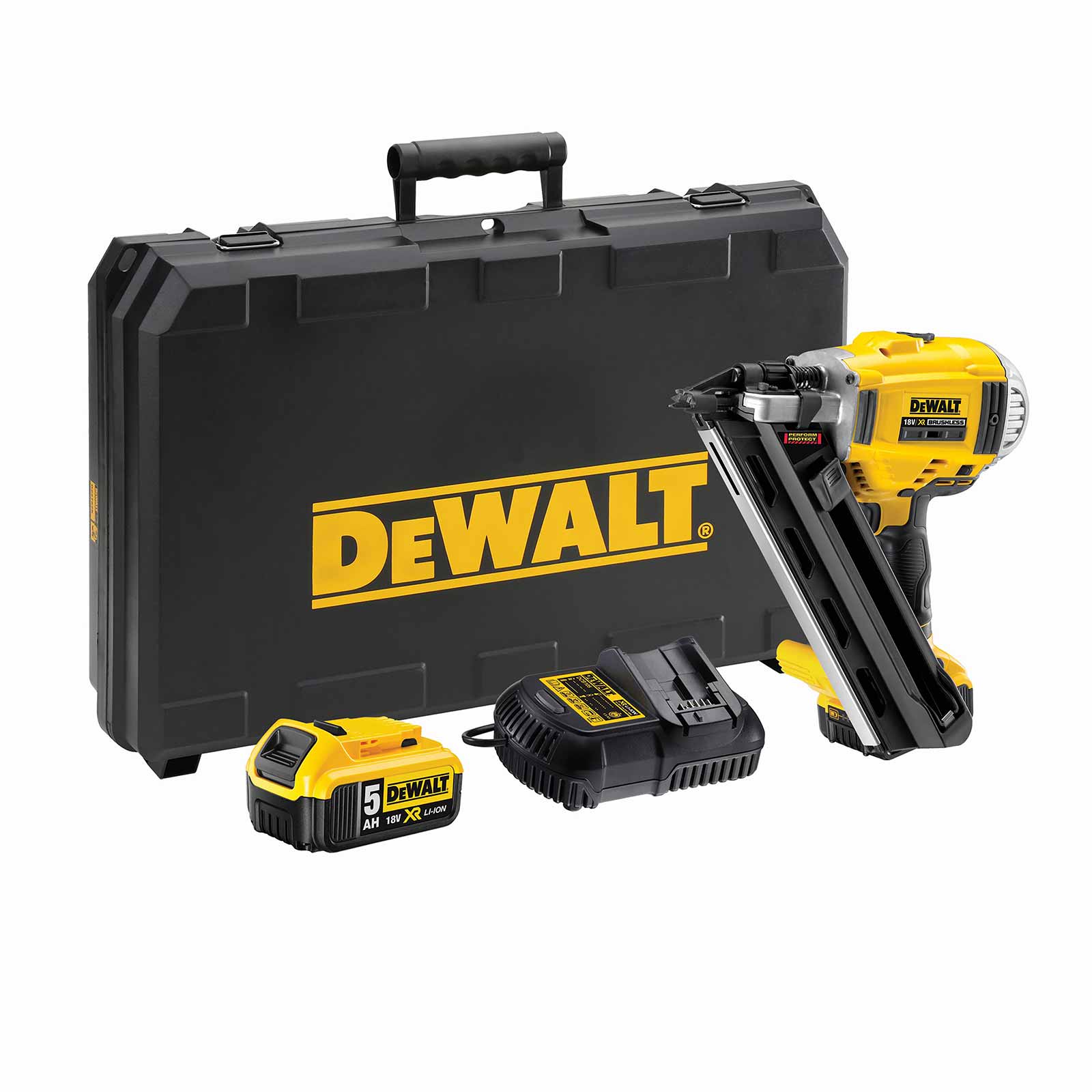 DeWALT Akku-Nagler DCN692P2-QW 18 V Streifennagler, Stauchkopfnagler 50 - 90 mm von Dewalt