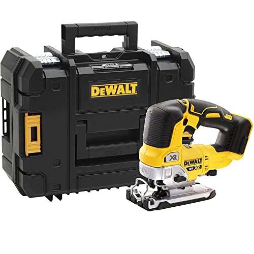 DEWALT Akku-Pendelhub-Stichsge (18V, brstenlos, luftgekhlt, verstellbarer Alu-Druckguss-Sgeschuh, 3-fach Pendelhub, inkl. Absaugadpater, Sgeschuh-Schutzauflage, TSTAK Box II) DCS334NT von AmazonDe/GP616