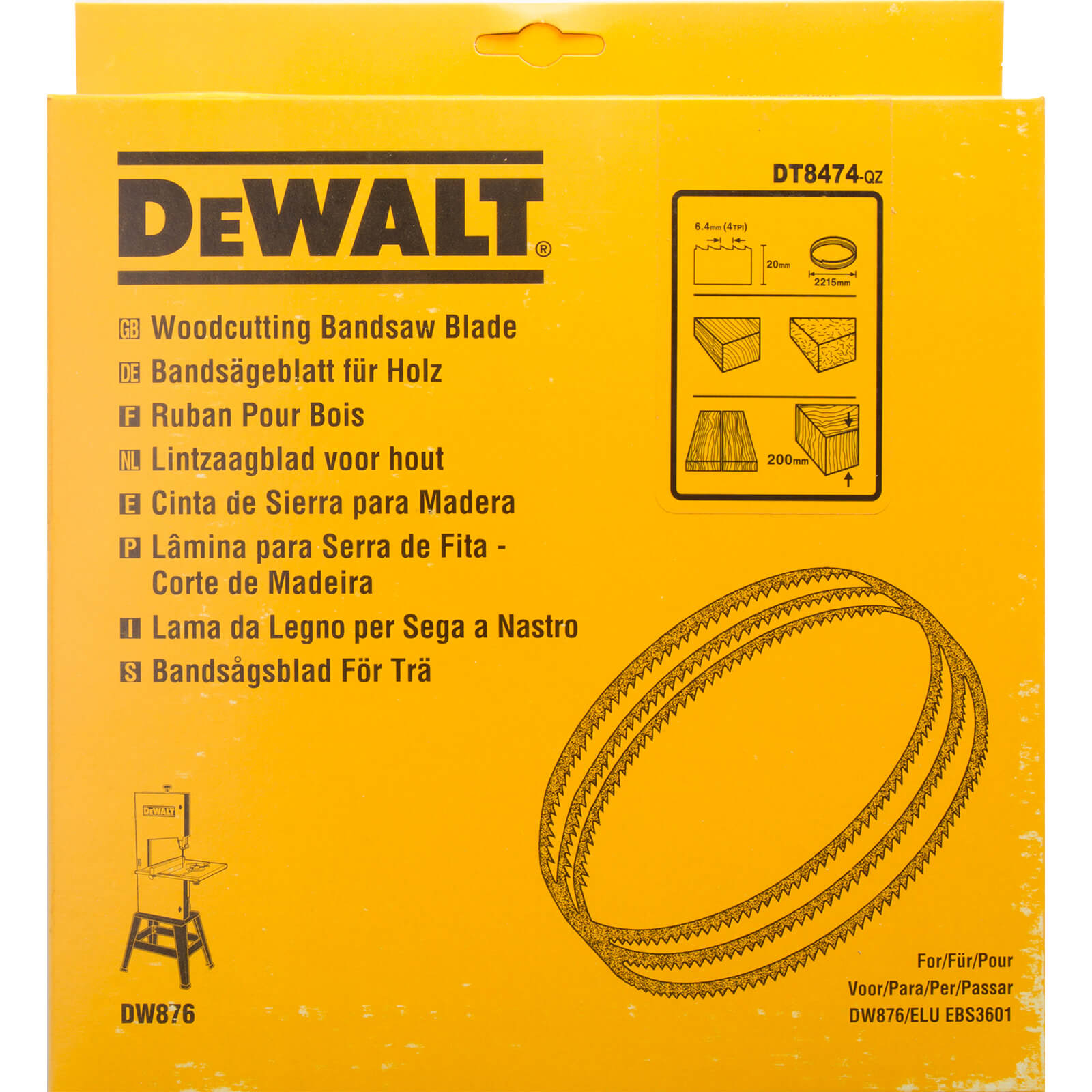 DeWALT Bandsägeblatt DT8474 für DW876 Extrem scharfe gehärtete Zähne 20mm von Dewalt