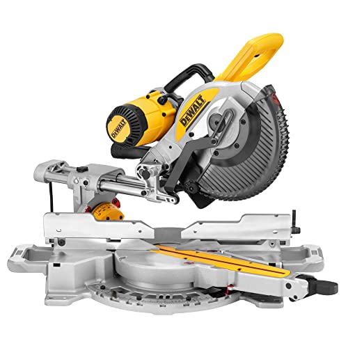 DEWALT 1.650 Watt Paneelsäge DWS727 (250mm, mit Schnitttiefenbegrenzung, Neigungs- und Gehrungswinkel stufenlos einstellbar, Schnittlinienanzeige (XPS), inkl. Sägeblatt, Staubfangsack & Zubehör) von DEWALT