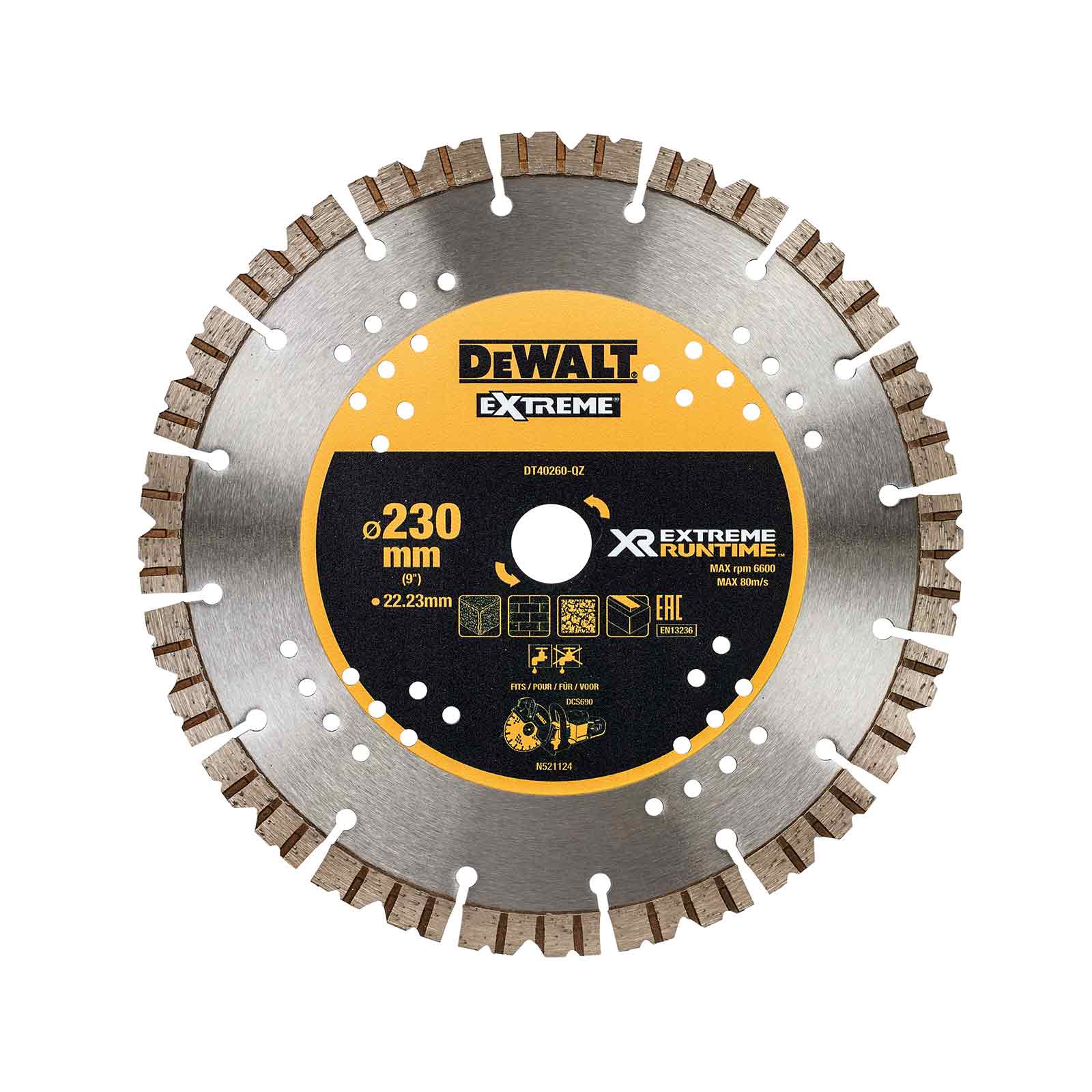 DeWALT Diamanttrennscheibe DT40260 Beton, Ziegel, Natur- und Kunststein - 230mm von Dewalt