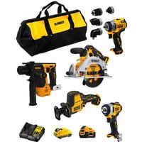 Dewalt - Kit D12K502 (DCS512 + DCS312 + DCD703 + DCH072 + DCF901 + 1 x 3,0 Ah + 1 x 5,0 Ah + DCB107 + Tasche) von Dewalt