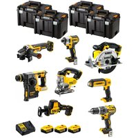 DeWALT Kit DWK804T (DCD796 + DCH273 + DCG405 + DCF887 + DCS331 + DCS369 + DCS391 + DCL050 + 3 x 5,0 Ah + DCB115 + 4 x TSTAK VI) von Dewalt