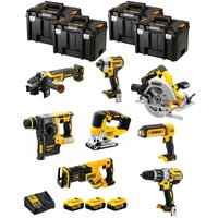 DeWALT Kit DWK805T (DCD996 + DCH273 + DCG405 + DCF887 + DCS334 + DCS367 + DCS570 + DCL050 + 3 x 5,0 Ah + DCB115 + 4 x TSTAK VI) von Dewalt