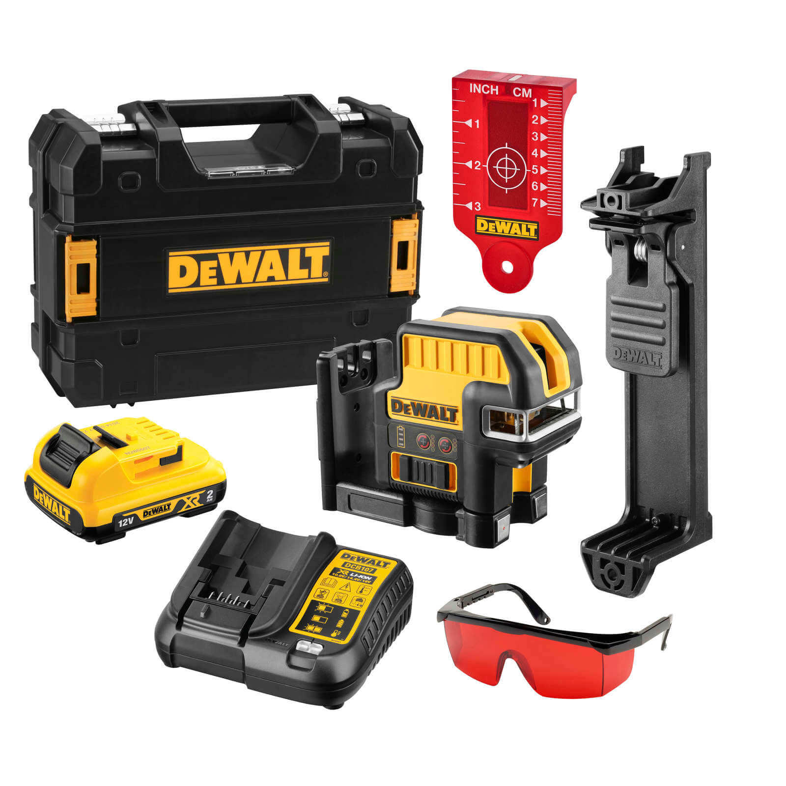 DeWALT Linienlaser DCE0825D1R 10,8 V, Baulaser, Selbstnivellierend inkl. Zubehör von Dewalt