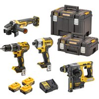 DEWALT Akku-Schlagbohrschrauber-Set 18V / 5Ah DCD 796, DCF 887, DCH 273, DCG 405, DCB 184 von Dewalt