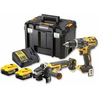 Dewalt - xr 18V 5.0 Ah - Schlagbohrmaschine DCD796 + Schleifmaschine Ø125 mm DCG405 - DCK2080P2T-QW - 2 Werkzeuge im Set von Dewalt