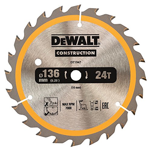 DeWalt DT1947 Kreissaegeblatt Akku 136/10mm 24WZ, 1 Stück von Dewalt