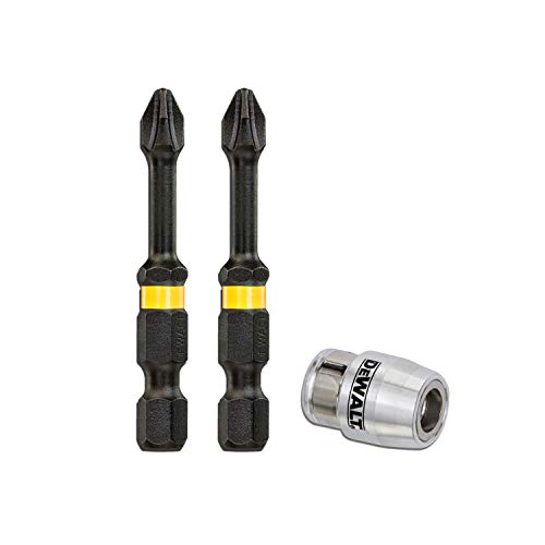 DEWALT Extreme Flextorq Schrauberbit-Pack DT70536T (Ph2, 50 mm Gesamtlänge, inklusive Magnet-Bitring, hohe Passgenauigkeit, lange Standzeit, für alle Schraubanwendungen) 3 Stück von DEWALT