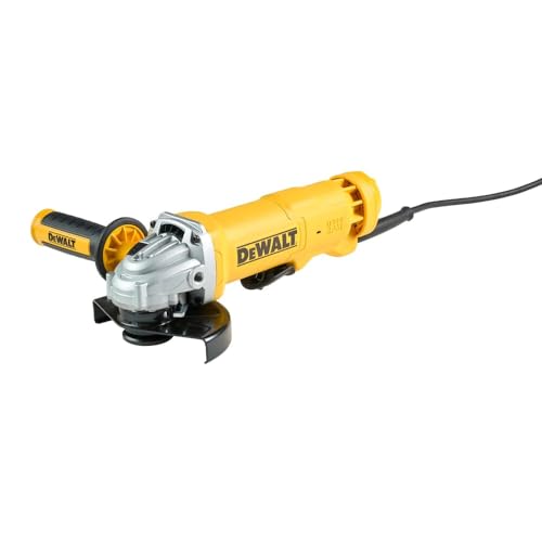 Dewalt 125 mm Winkelschleifer DWE4233 (1.400 Watt, Spindel-Ø M14, Epoxidharz geschützte Motorwicklung, werkzeuglose Schutzhaubenschnellverstellung, 11.500 U/min, Totmannschalter, Sanftanlauf) von DEWALT