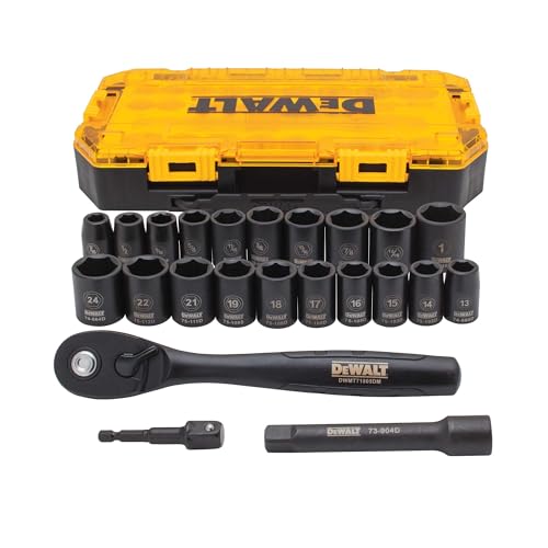 DEWALT Metric/SAE DWMT74739 Steckschlüssel-Set, 1,27 cm (1/2 Zoll), 23-teilig von DEWALT