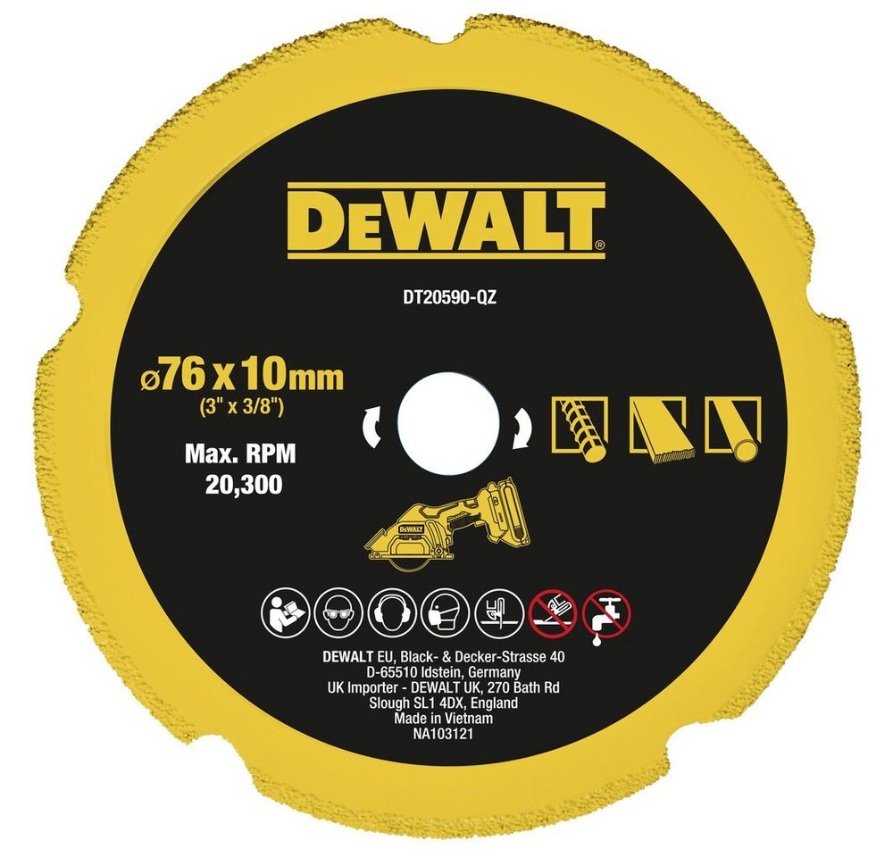 DeWalt Diamanttrennscheibe DEWALT DT20590-QZ Diamanttrennscheibe 1 St. von Dewalt