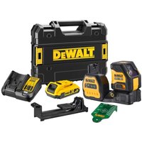 DeWalt Kreuzlinienlaser "DCE088D1G18-QW Kreuzlinien-Laser grün, Laserklasse 2", (mit Transportbox (TSTAK kompatibel), 18V 2Ah Akku und Ladegerät) von Dewalt