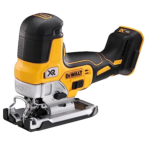 Dewalt 18 Volt Akku-Pendelhub-Stichsäge DCS335N (bürstenloser Motor, 3-stufige Pendelhubsteuerung, neigbar bis 45°, werkzeugloser Sägeblattwechsel, Motorbremse, Lieferung ohne Akku u. Ladegerät) von Dewalt