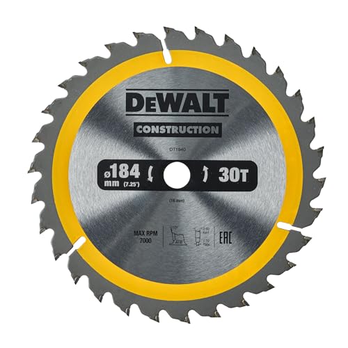 Dewalt Bau-Kreissägeblatt für Handkreissägen (184/16, 30WZ, für universellen Einsatz auf Handkreissägen, 1 Stück) DT1940-QZ von DEWALT