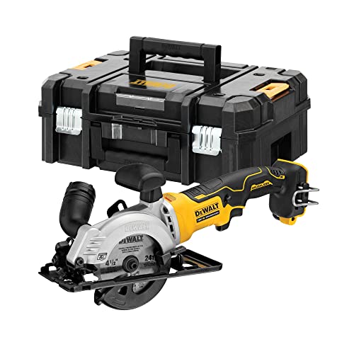 Dewalt 18V Akku- Handkreissäge DCS571NT (bürstenlos, 38mm max. Schnitttiefe, spezielle Bauweise für Einhand-Betrieb, inkl. HM-Sägeblatt, Parallelanschlag, Absaugadpater, Sparrenhaken & TSTAK Koffer) Dewalt 18V Akku- Handkreissäge DCS571NT (bürstenlos, 38mm max. Schnitttiefe, spezielle Bauweise für Einhand-Betrieb, inkl. HM-Sägeblatt, Parallelanschlag, Absaugadpater, Sparrenhaken & TSTAK Koffer) von DEWALT